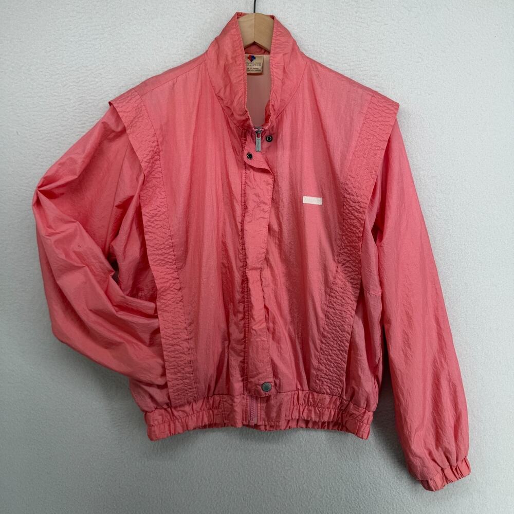 DESCENTE Jacket Womens L Track 80s Windbreaker Ski Lined Nylon Pink Japan VTG